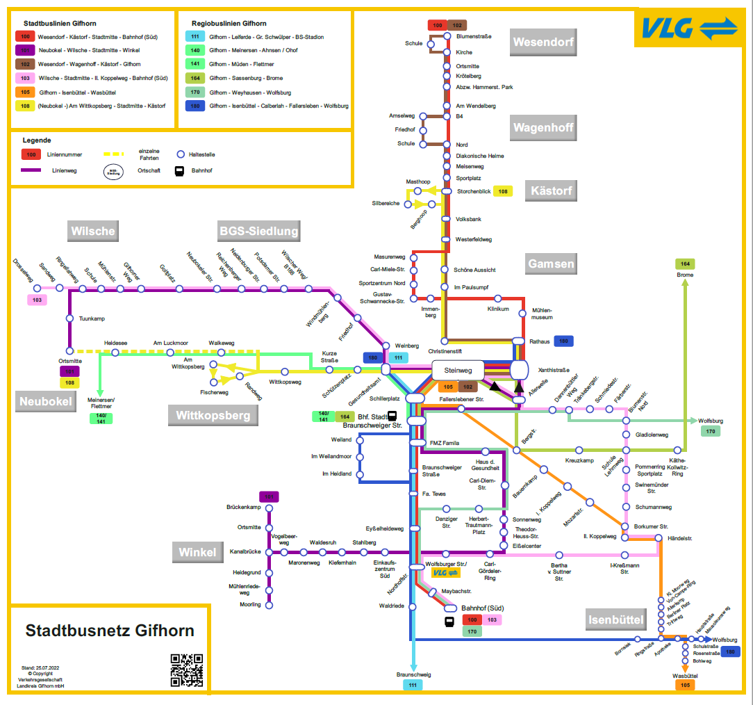 Liniennetzplan Stadt Gifhorn (gültig ab 15.08.2019)